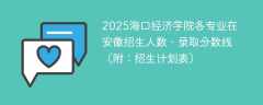 2025海口经济学院各专业在安徽招生人数、录取分数线（附：招生计划表）