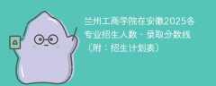 兰州工商学院在安徽2025各专业招生人数、录取分数线（附：招生计划表）