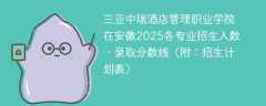 三亚中瑞酒店管理职业学院在安徽2025各专业招生人数、录取分数线（附：招生计划表）