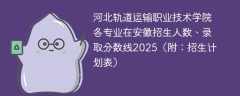 河北轨道运输职业技术学院各专业在安徽招生人数、录取分数线2025（附：招生计划表）