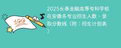 2025长春金融高等专科学校在安徽各专业招生人数、录取分数线（附：招生计划表）