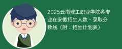 2025云南理工职业学院各专业在安徽招生人数、录取分数线（附：招生计划表）