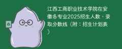 江西工商职业技术学院在安徽各专业2025招生人数、录取分数线（附：招生计划表）