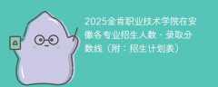 2025金肯职业技术学院在安徽各专业招生人数、录取分数线（附：招生计划表）