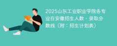 2025山东工业职业学院各专业在安徽招生人数、录取分数线（附：招生计划表）
