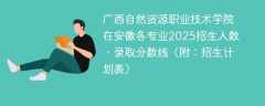 广西自然资源职业技术学院在安徽各专业2025招生人数、录取分数线（附：招生计划表）