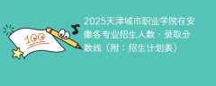 2025天津城市职业学院在安徽各专业招生人数、录取分数线（附：招生计划表）