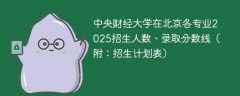 中央财经大学在北京各专业2025招生人数、录取分数线（附：招生计划表）