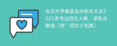 东北大学秦皇岛分校在北京2025各专业招生人数、录取分数线（附：招生计划表）