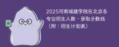 2025河南城建学院在北京各专业招生人数、录取分数线（附：招生计划表）