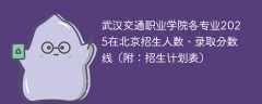 武汉交通职业学院各专业2025在北京招生人数、录取分数线（附：招生计划表）