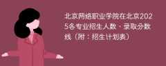 北京网络职业学院在北京2025各专业招生人数、录取分数线（附：招生计划表）