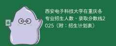 西安电子科技大学在重庆各专业招生人数、录取分数线2025（附：招生计划表）