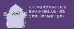 2025中国地质大学(北京)在重庆各专业招生人数、录取分数线（附：招生计划表）