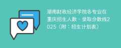 湖南财政经济学院各专业在重庆招生人数、录取分数线2025（附：招生计划表）