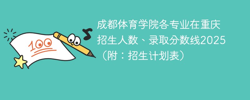 成都体育学院各专业在重庆招生人数、录取分数线2025（附：招生计划表）