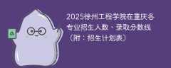 2025徐州工程学院在重庆各专业招生人数、录取分数线（附：招生计划表）