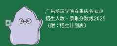 广东培正学院在重庆各专业招生人数、录取分数线2025（附：招生计划表）