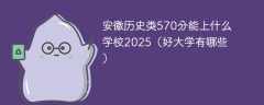 安徽历史类570分能上什么学校2025（好大学有哪些）