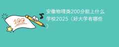安徽物理类200分能上什么学校2025（好大学有哪些）