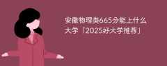 安徽物理类665分能上什么大学「2025好大学推荐」