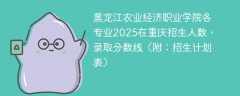 黑龙江农业经济职业学院各专业2025在重庆招生人数、录取分数线（附：招生计划表）